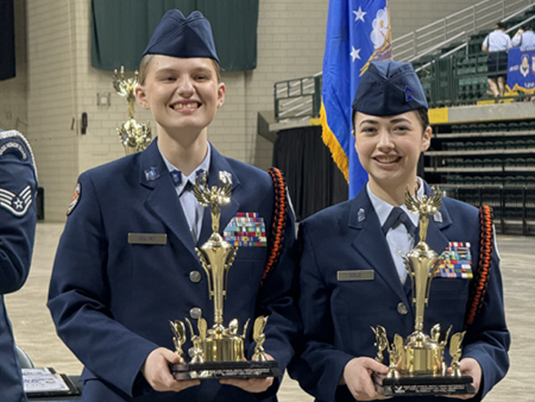 Awards ceremony with trophies