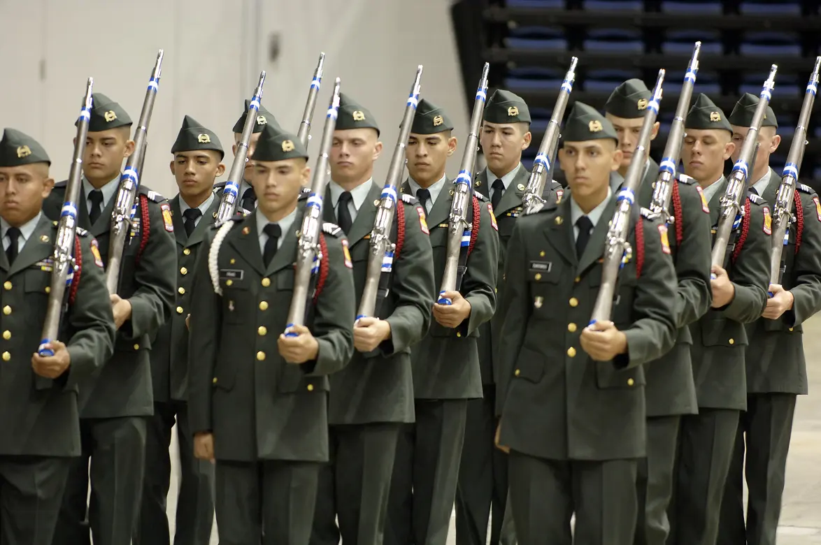 JROTC cadets in formation