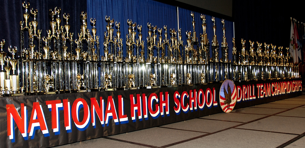 Awards ceremony with trophies