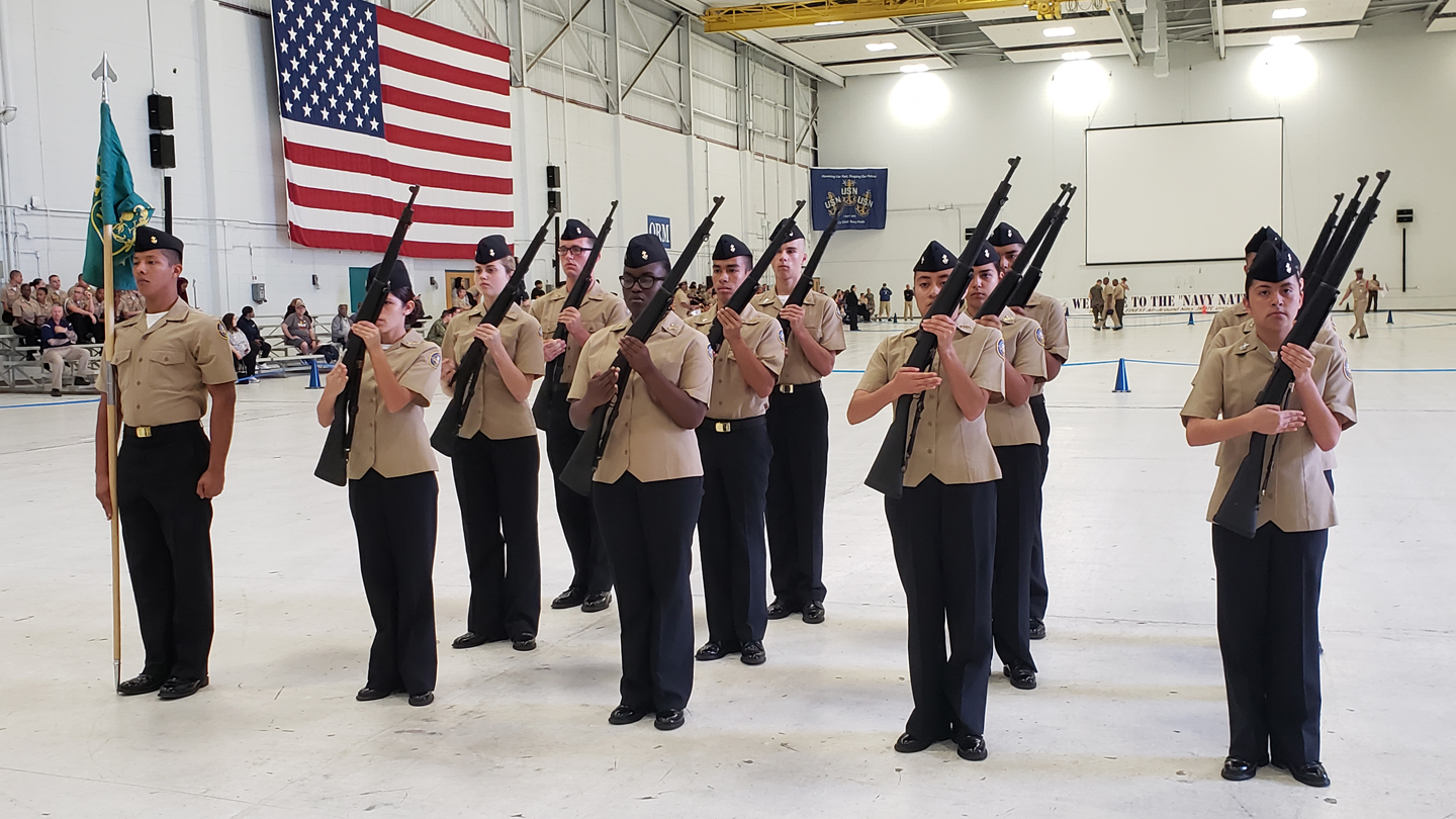 JROTC cadets in formation