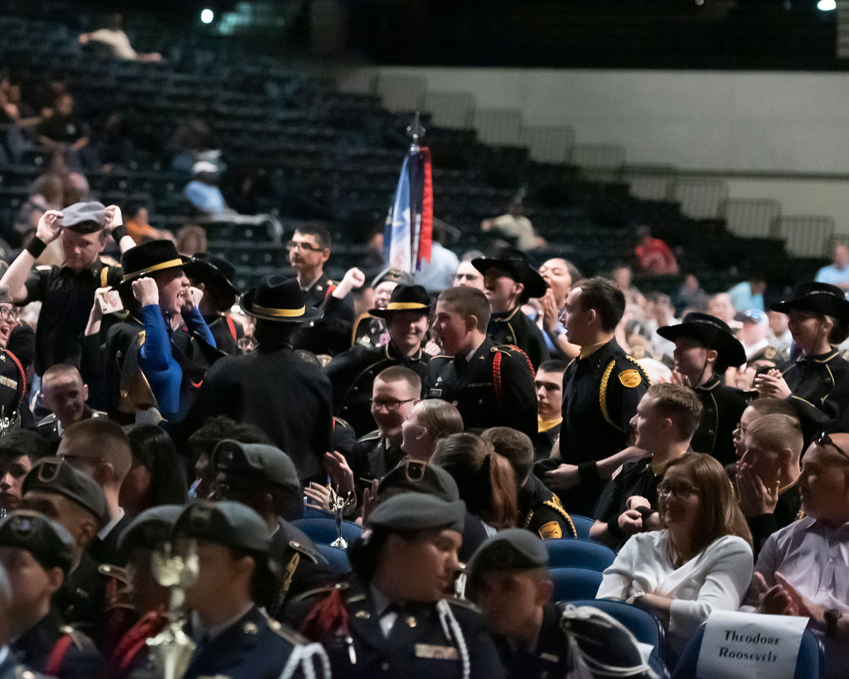 JROTC teams displaying spirit