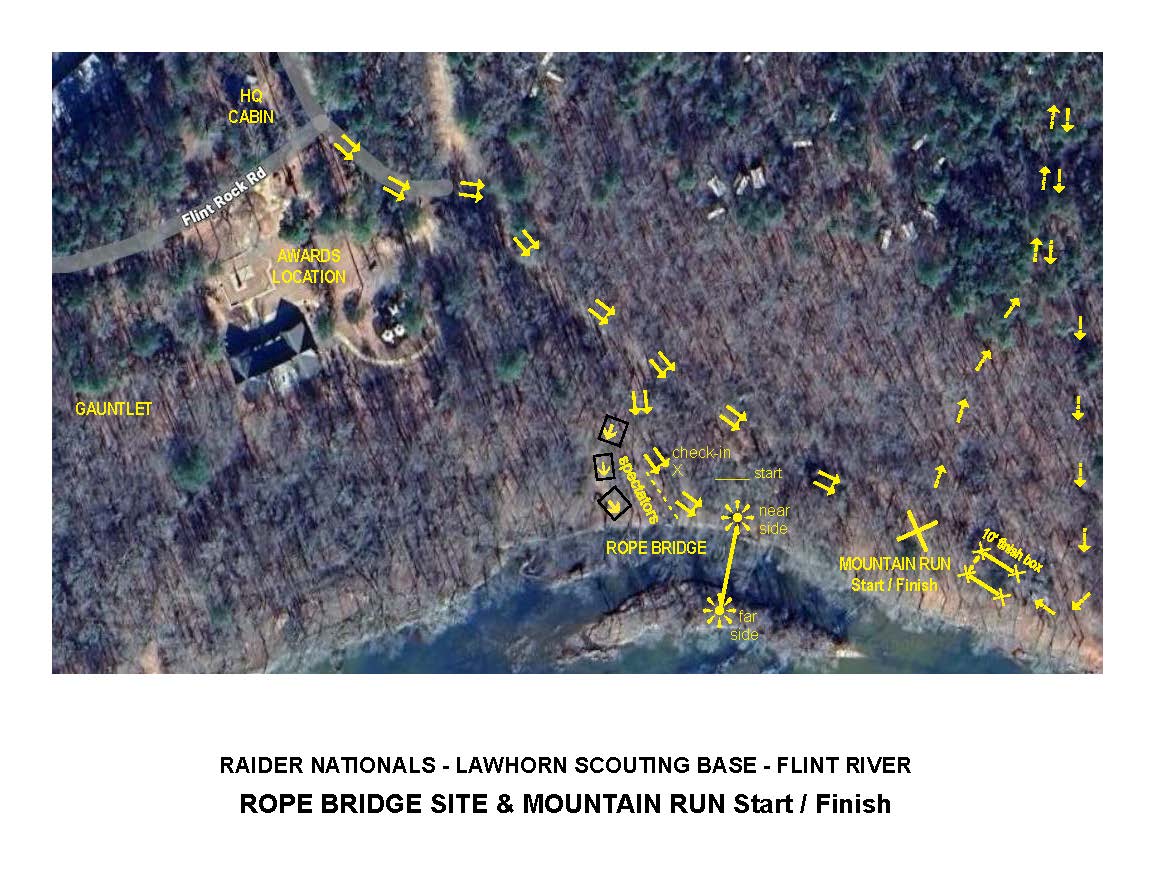 Rope Bridge and Mountain Run Start/Finish